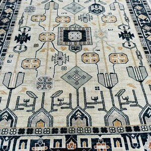 Modern Tribal Hand-Knotted Rug – Luxury Geometric Artisan Floor Covering