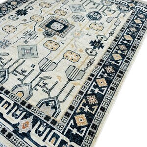 Modern Tribal Hand-Knotted Rug – Luxury Geometric Artisan Floor Covering