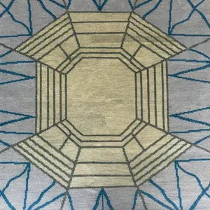 Grey Oushak Wool Rug – Hand-Knotted Vintage Turkish Floral Carpet