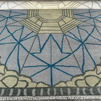 Grey Oushak Wool Rug – Hand-Knotted Vintage Turkish Floral Carpet
