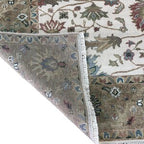 Hand-Knotted Oushak Rug – Vintage Ivory Turkish Oriental Carpet