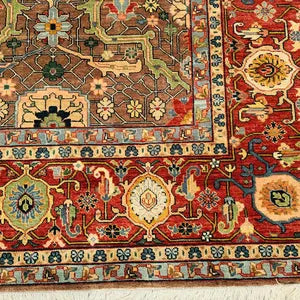 Hand Knotted Oushak Rug – Premium New Zealand Wool Vintage Carpet
