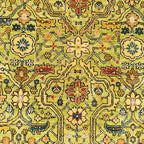 Hand-Knotted Yellow Oushak Wool Rug – Contemporary Turkish Floral Interior Carpet