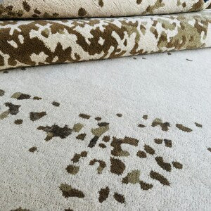 Luxury Hand-Tufted Wool Rug – Elegant Beige & Yellow Classic Floral Interior Carpet