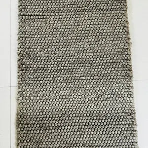 Amethyst Pebble Wool Rug – Luxury Plum & Ivory Bubble Weave