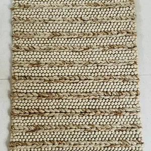 Amethyst Pebble Wool Rug – Luxury Plum & Ivory Bubble Weave