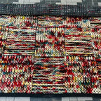 Mosaic Handwoven Wool Patchwork Rug | Modern Minimalist Multicolor Boho Area Carpet