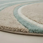 Aqua Drift Round Hand Tufted Rug