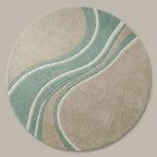 Aqua Drift Round Hand Tufted Rug