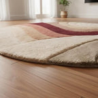 Modern Sunset Waves Hand-Tufted Round Area Rug