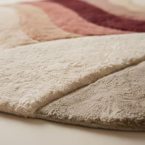 Modern Sunset Waves Hand-Tufted Round Area Rug