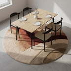 Modern Sunset Waves Hand-Tufted Round Area Rug