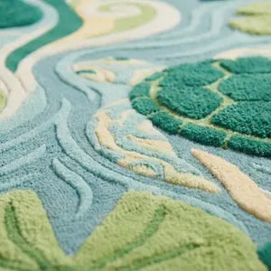 Hand Tufted Leaf Rug – Botanical Nature-Inspired Area Carpet