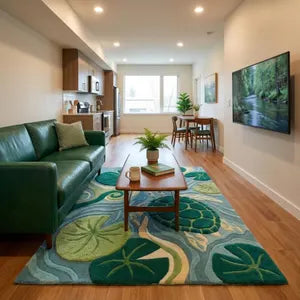 Hand Tufted Leaf Rug – Botanical Nature-Inspired Area Carpet