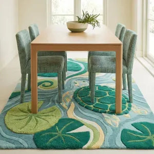Hand Tufted Leaf Rug – Botanical Nature-Inspired Area Carpet
