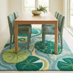 Hand Tufted Leaf Rug – Botanical Nature-Inspired Area Carpet