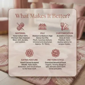 Rosé Bloom Hand Tufted Floral Rug