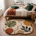 Monstera Muse – Boho Abstract Hand Tufted Botanical Rug