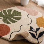 Monstera Muse – Boho Abstract Hand Tufted Botanical Rug