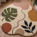 Monstera Muse – Boho Abstract Hand Tufted Botanical Rug
