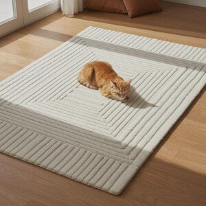 Hand Tufted Geometric Rug – Modern Minimalist Area Carpet