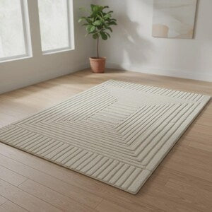 Hand Tufted Geometric Rug – Modern Minimalist Area Carpet