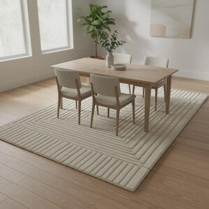 Hand Tufted Geometric Rug – Modern Minimalist Area Carpet