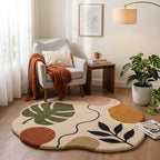 Monstera Muse – Boho Abstract Hand Tufted Botanical Rug