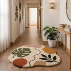 Monstera Muse – Boho Abstract Hand Tufted Botanical Rug