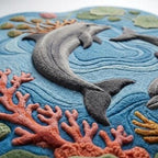 Ocean Dream 3D Dolphin Rug – Hand-Tufted Coral Reef Nursery Carpet