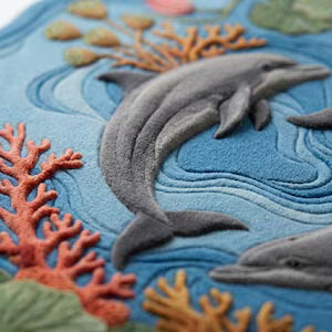 Ocean Dream 3D Dolphin Rug – Hand-Tufted Coral Reef Nursery Carpet