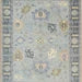 Hand-Knotted Oushak Rug – Elegant Grey & Pastel Classic Interior Area Rug
