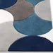 Luxury Hand-Tufted Wool Rug 8x10 – Blue & Beige Geometric Carpet for Modern Home Décor