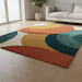 Luxury Mid Century Modern Geometric Wool Area Rug – Hand-Tufted Arc Design for Living Room