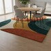 Luxury Mid Century Modern Geometric Wool Area Rug – Hand-Tufted Arc Design for Living Room