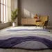 Hand Tufted Wool Area Rug, Mid Century Modern Geometric Arc Rug for Living Room