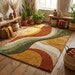Mid-Century Modern Geometric Wool Rug – Hand-Tufted Arc Area Rug