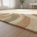 Premium and  Modern Geometric Wool Area Rug – Hand-Tufted Arc Design Rug