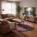 Psychedelic Swirl Hand-Tufted Wool Rug – Colorful Abstract Wavy Area Rug