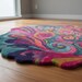 Psychedelic Swirl Hand-Tufted Wool Rug – Colorful Abstract Wavy Area Rug