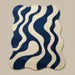 Wavy Modern Blue & Cream Area Rug – Handcrafted Abstract Curved Rug