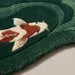 Hand-Tufted Koi Fish Wool Rug – Green Artistic Area Rug for Modern & Japandi Interiors