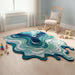 Hand-Tufted Abstract Melting Rug – Modern Irregular Shape Wool Area Rug