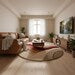 Luxury Round Sunset Hand Tufted Wool Rug – Abstract Earth Tone Area Carpet for Boho &amp; Mid-Century Interiors