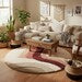 Luxury Round Sunset Hand Tufted Wool Rug – Abstract Earth Tone Area Carpet for Boho &amp; Mid-Century Interiors