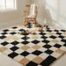 Luxury Hand Tufted Irregular Checkerboard Rug – Modern Wavy Grid Area Carpet for Minimalist Contemporary Interiors