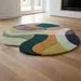 Luxury Irregular Hand Tufted Wool Abstract Rug – Retro Modern Color Block Sculpted Area Carpet for Artistic Interiors