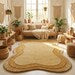 Luxury Modern Hand Tufted Mustard Abstract Rug – Organic Sculpted Wool Area Carpet for Warm Minimal Interiors