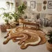 Luxury Irregular Abstract Rug – Organic Melting Shape Sculpted Texture Carpet for Modern Cozy Interiors