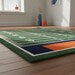 Football Field Area Rug – Green Turf Style Game Room Carpet for Sports & Kids Playroom Decor